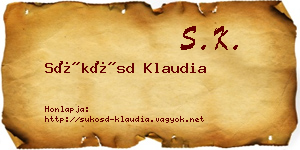 Sükösd Klaudia névjegykártya