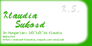 klaudia sukosd business card